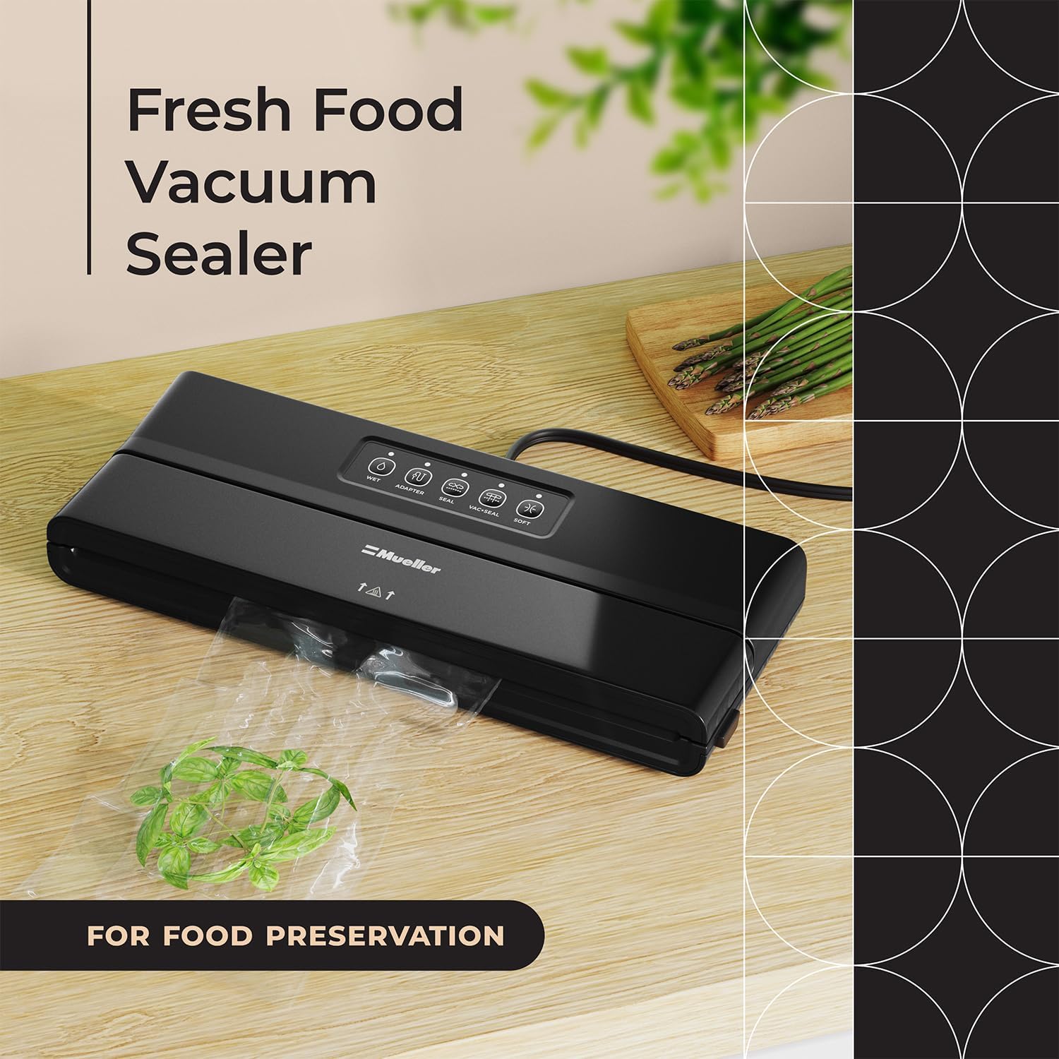 Vremi Vacuum Sealer Machine, Designed for Food Preservation and Sous Vide