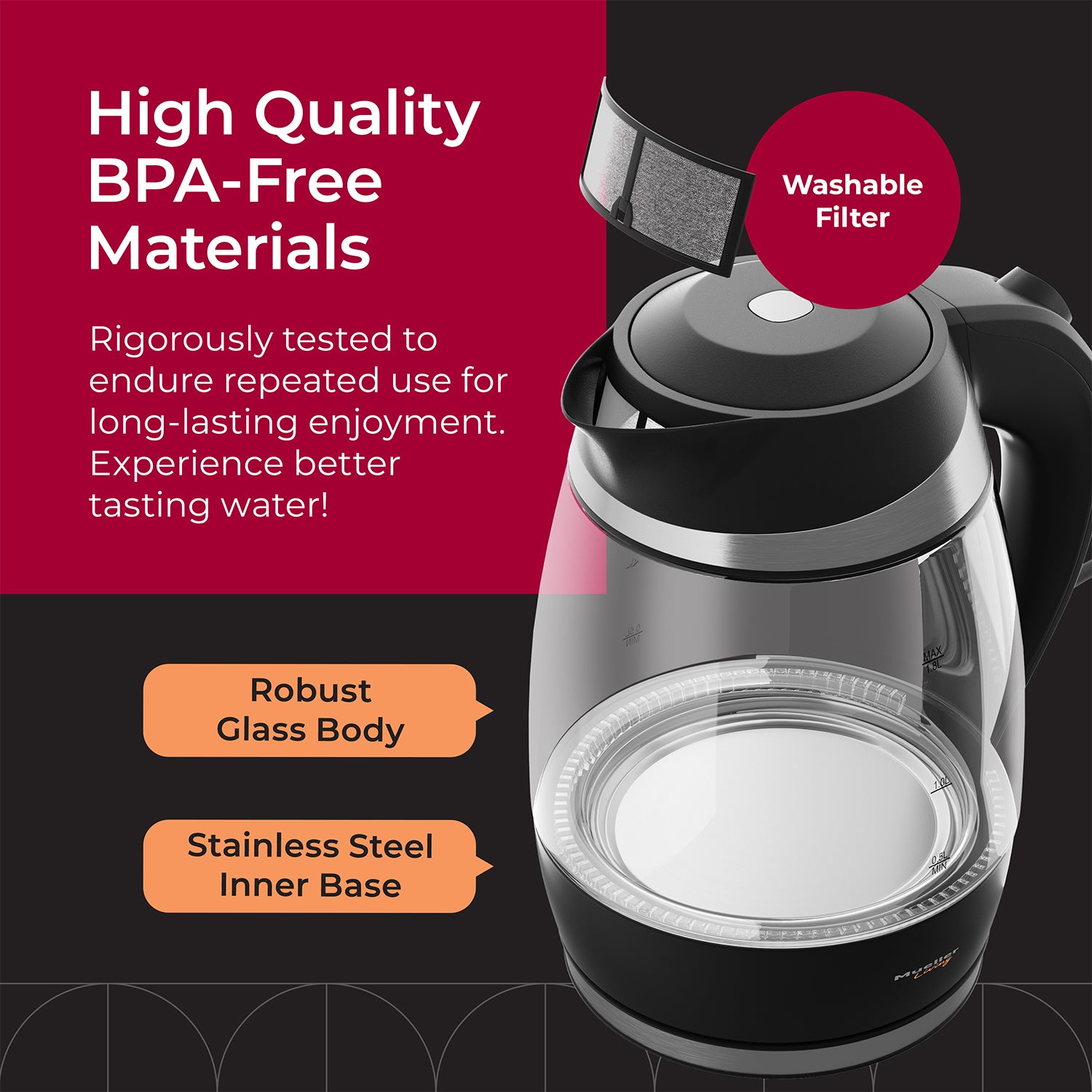 Prestige Electric Tea Kettle Stainless Steel Cordless Coffee Pot Hot Water  1.7 L