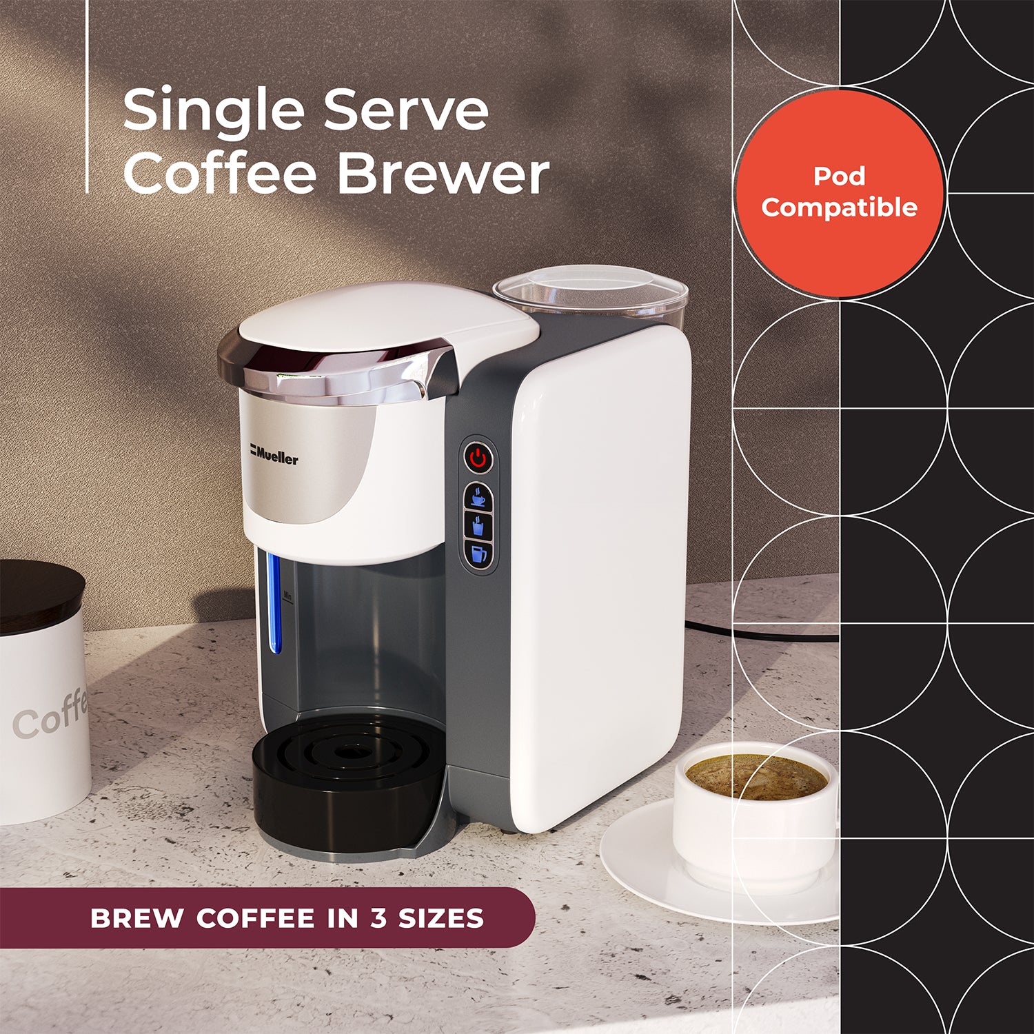 Single Serve Kcup Pod Coffee Maker, Upgraded Single Cup Coffee Brewer For  Quick Brew, All-in-one Simple Coffee Machine Compatible With Ground Coffee  & Tea, Mini Coffee Machine Brews In Minutes