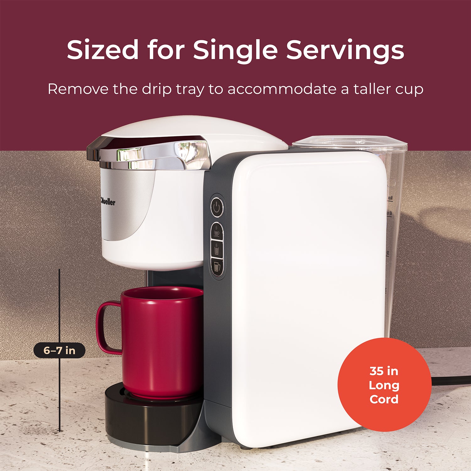 Mixpresso Single Serve 2 in 1 Coffee Brewer K-Cup Pods Compatible & Ground  Coffee,Compact Coffee Maker Single Serve With 30 oz Detachable Reservoir, 5