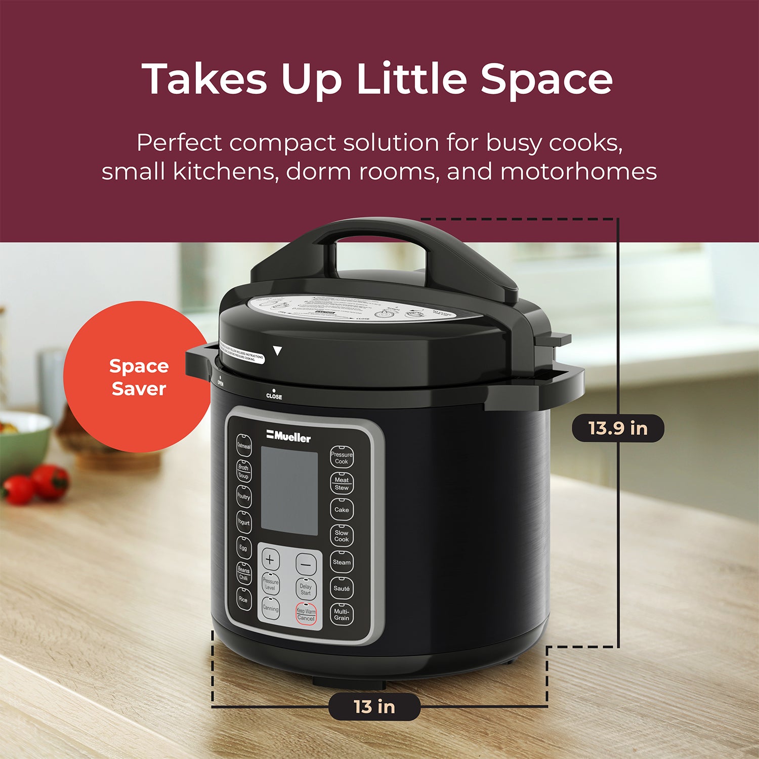 Mueller UltraPot 6Q Pressure Cooker Instant Crock 10 in 1 Pot with German  ThermaV Tech, Cook 2 Dishes at Once, BONUS Tempered Glass Lid incl, Saute,  Steamer, Slow, Rice, Yogurt, Maker, Sterilizer 