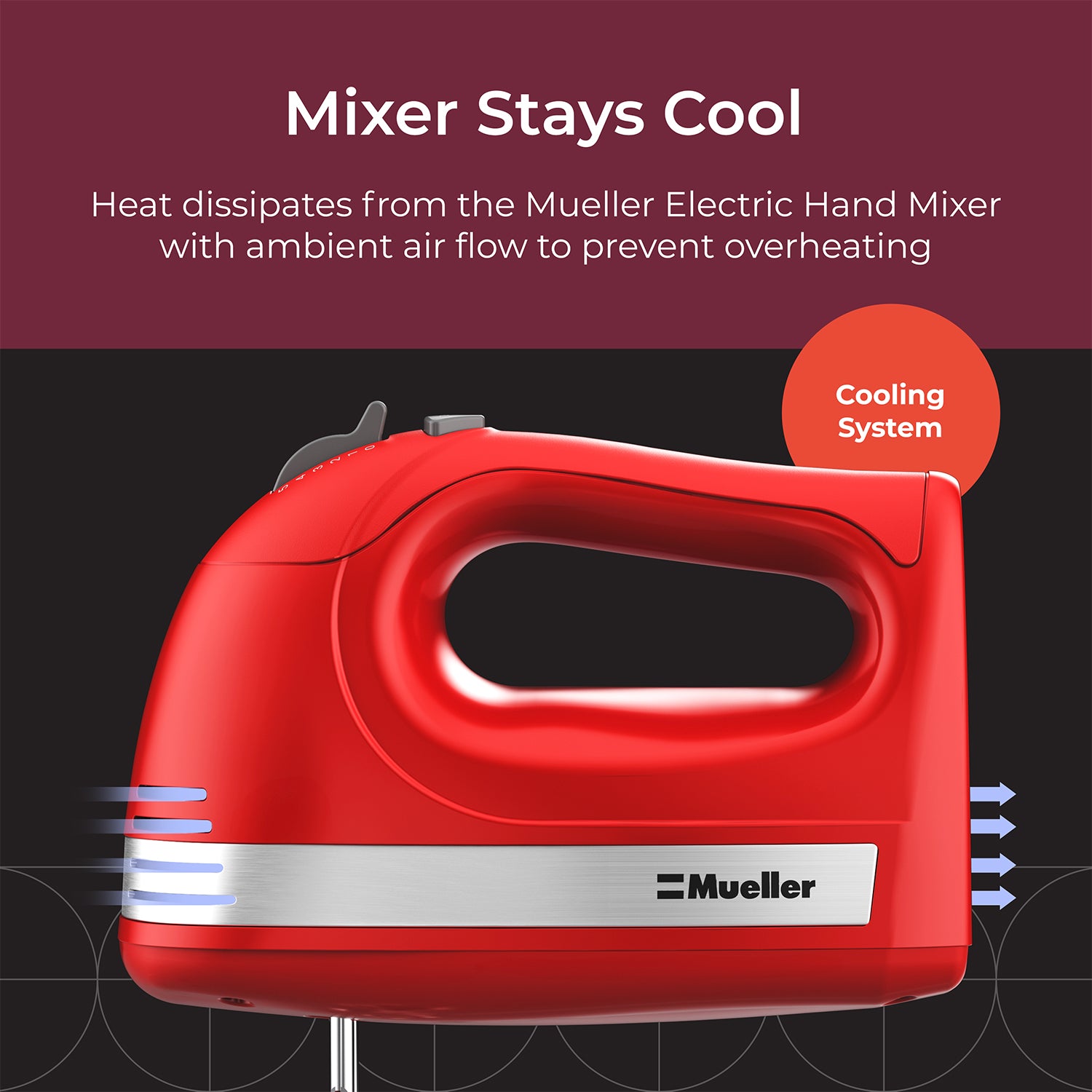 Mueller 5-Speed Electric Hand Mixer - Red – mueller_direct