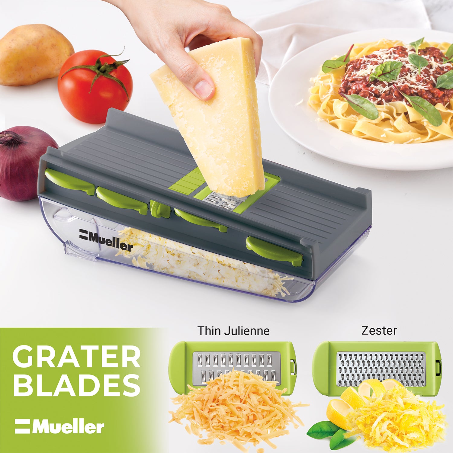 All-In-1 Vegetable Chopper, Mandoline Slicer Cheese Grater Blade French  Fries