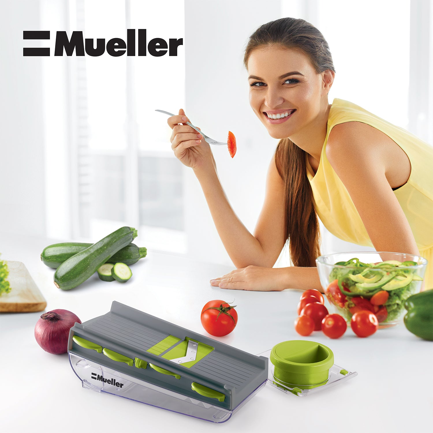 Mueller Pro-Series All-In-One, 12 Blade Vegetable Chopper, Mandoline Slicer  for