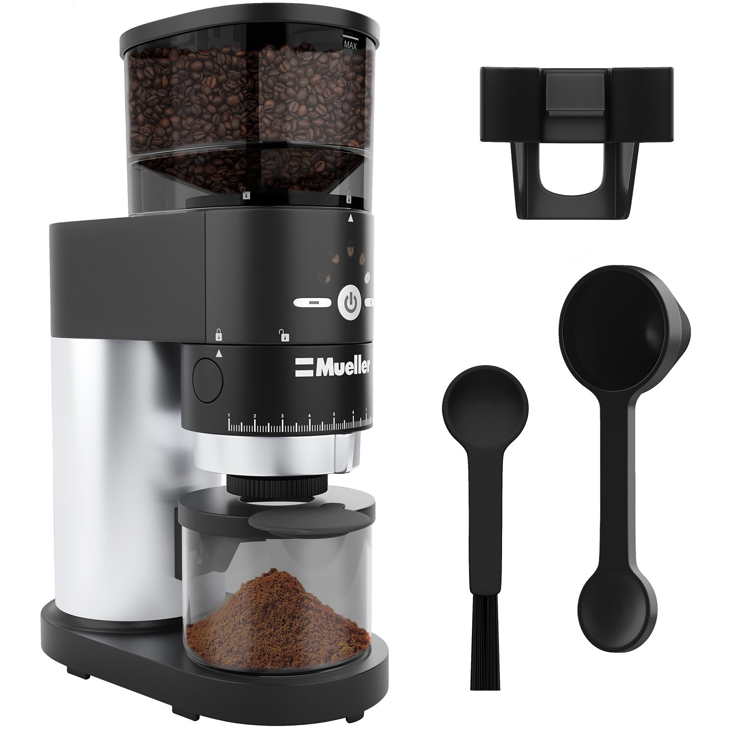 Conical Burr Grinder Professional Series, Innovative Detachable PowderBlock  Grinding Chamber for Easy Cleaning and 40mm Hardened