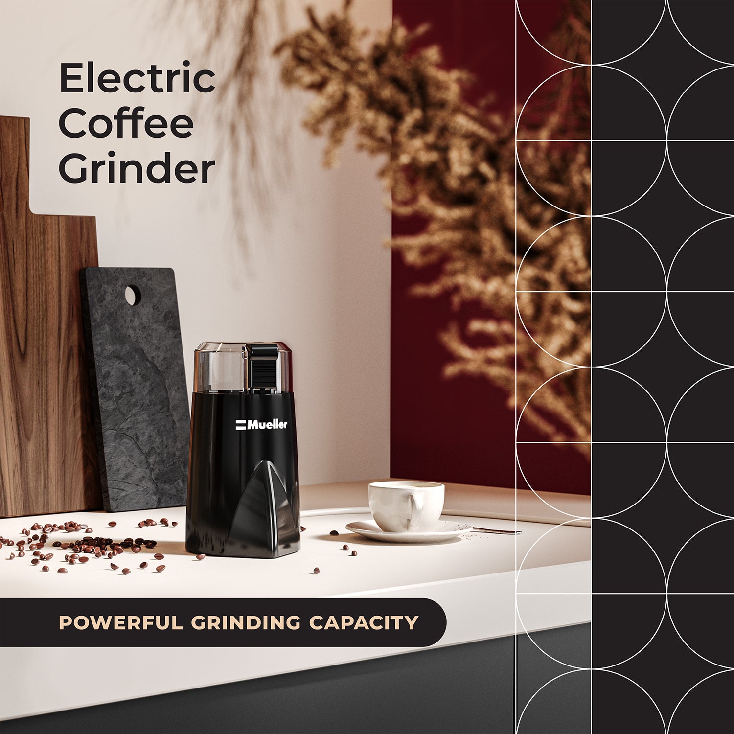 Electric Coffee And Spice Grinder 12 Cup Easy To Use, One Touch